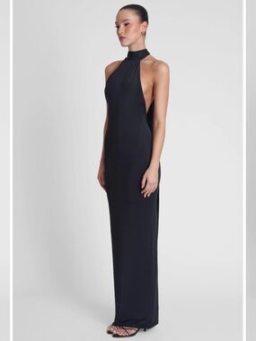 New Leau Alaia Drape Maxi Dress size xs in black